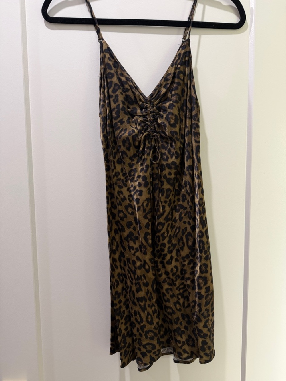 Zara Leopard Print Slip Mini Dress in Brown and Black